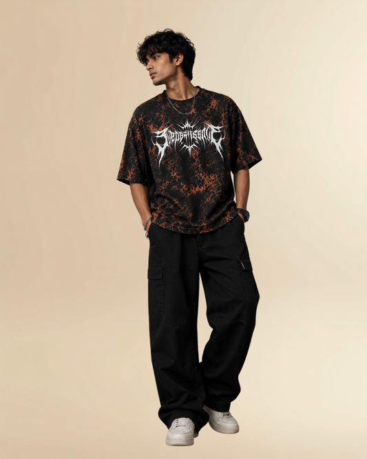 DEADTHOUGHT Oversized Acid Wash Graphic T-Shirt – Premium Streetwear Tee