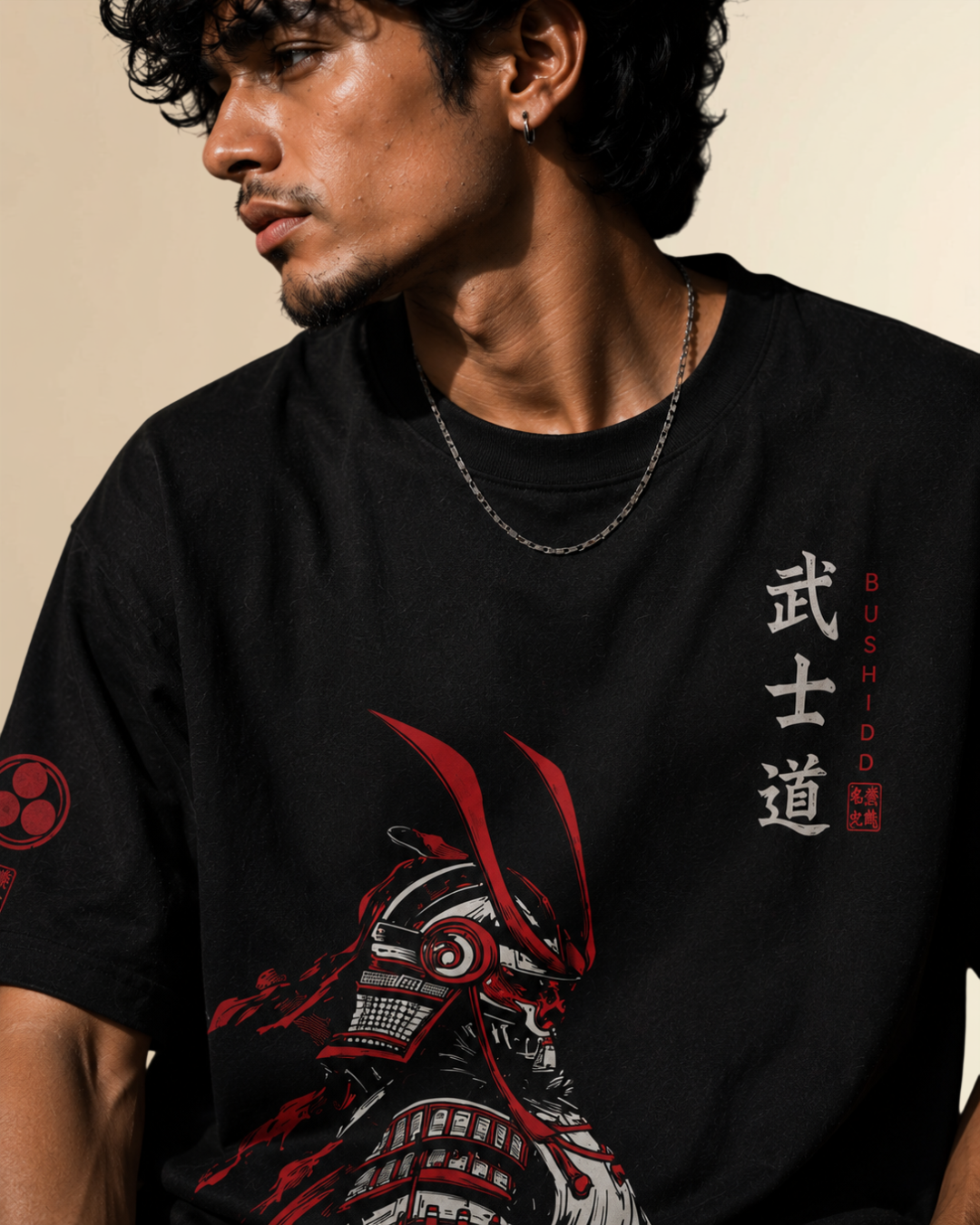 BUSHIDO Oversized Graphic T-Shirt – Premium Samurai Print Streetwear Tee