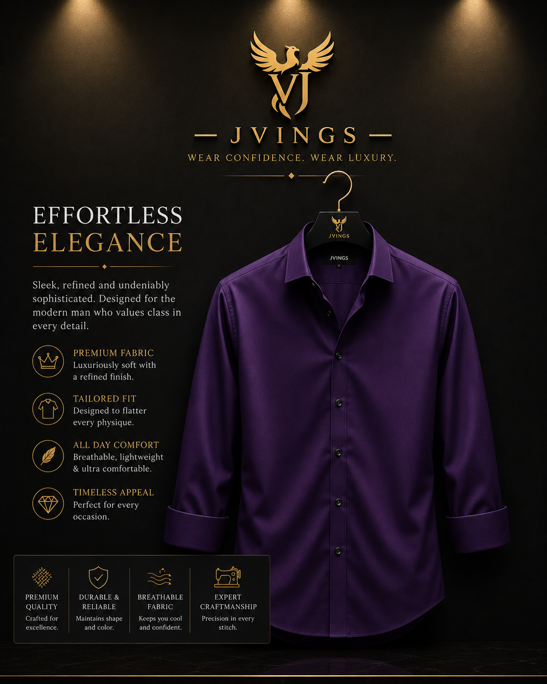 JVINGS Royal Noir Premium Shirt
