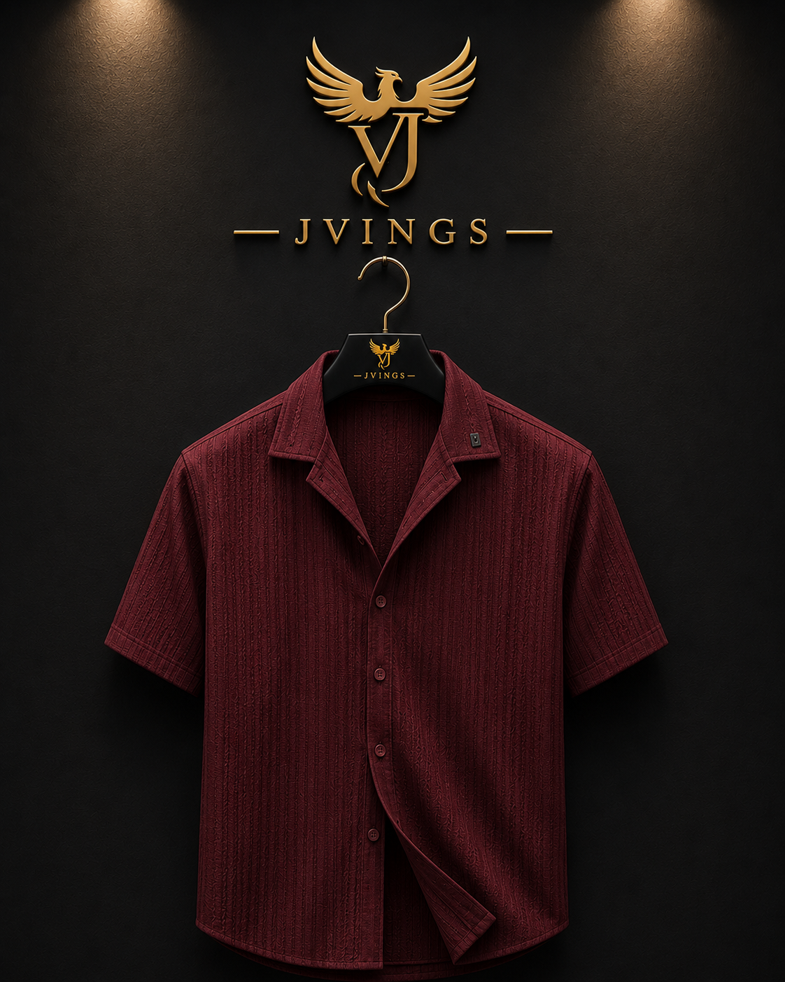 JVINGS Royale Textured Shirt – Maroon Prestige Edition