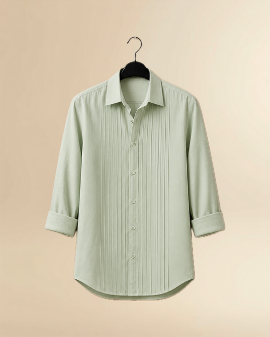 JVINGS Mint Luxe Pleated Shirt