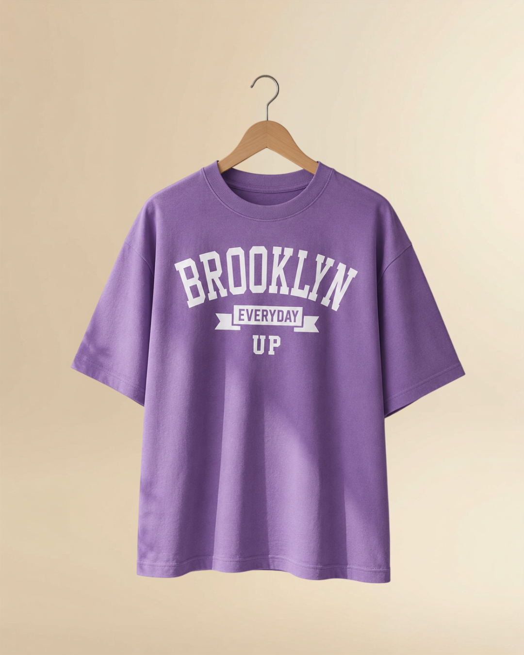 Brooklyn Oversized Graphic T-Shirt | Premium Relaxed Fit Cotton Tee - Lavender