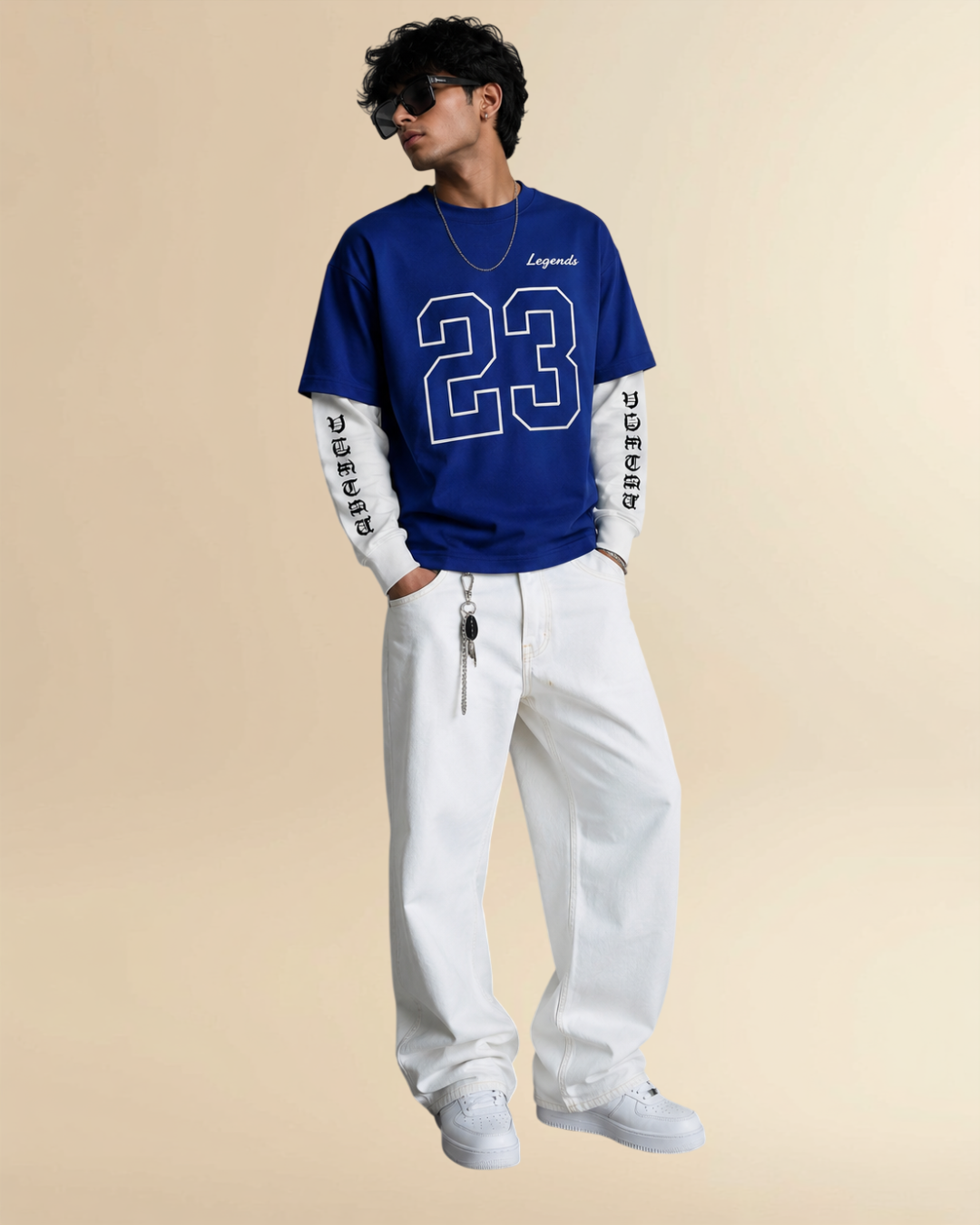 LEGENDS 23 Layered Oversized T-Shirt – Royal Blue