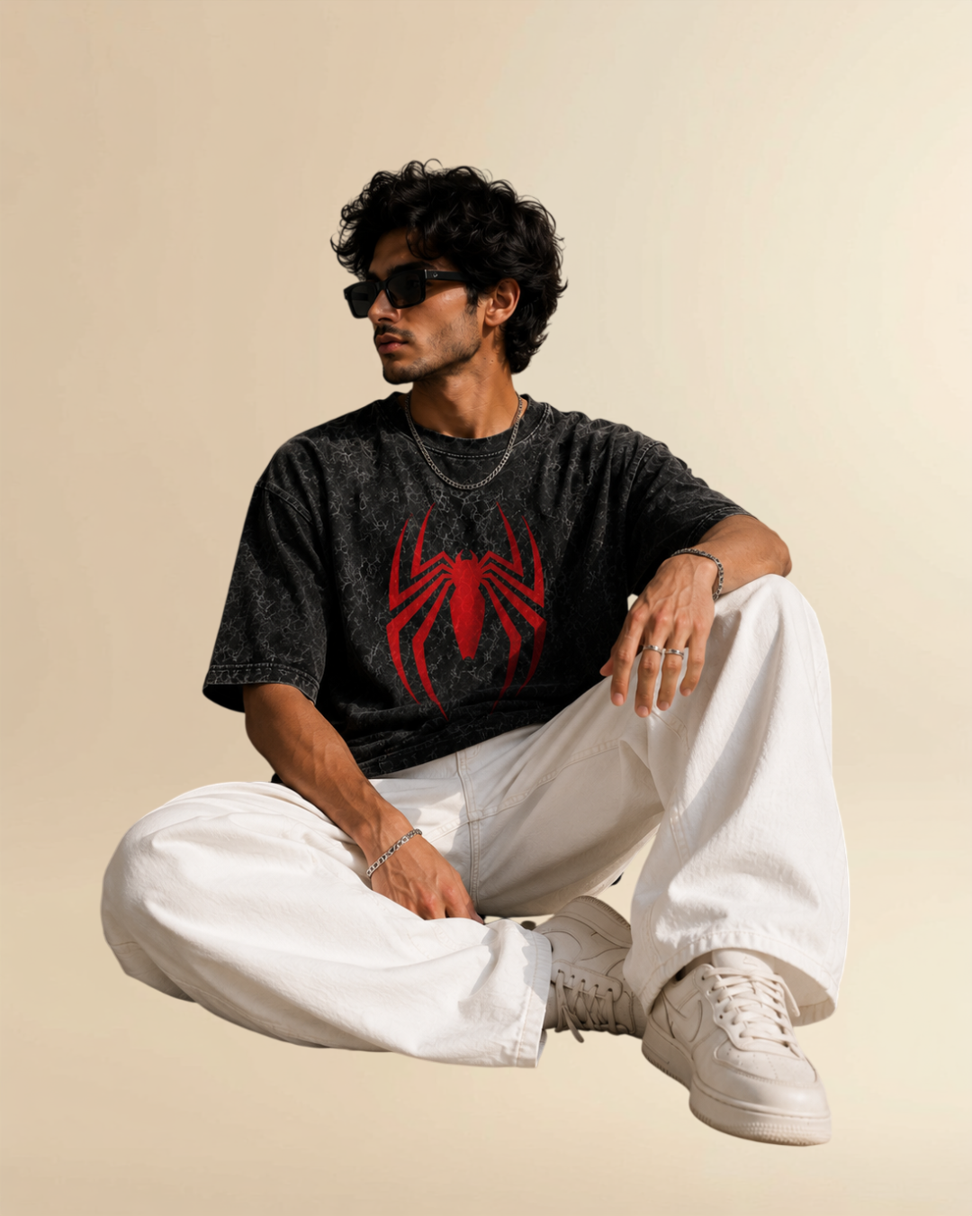 Spider Oversized Acid Wash T-Shirt – Premium Streetwear Graphic Tee