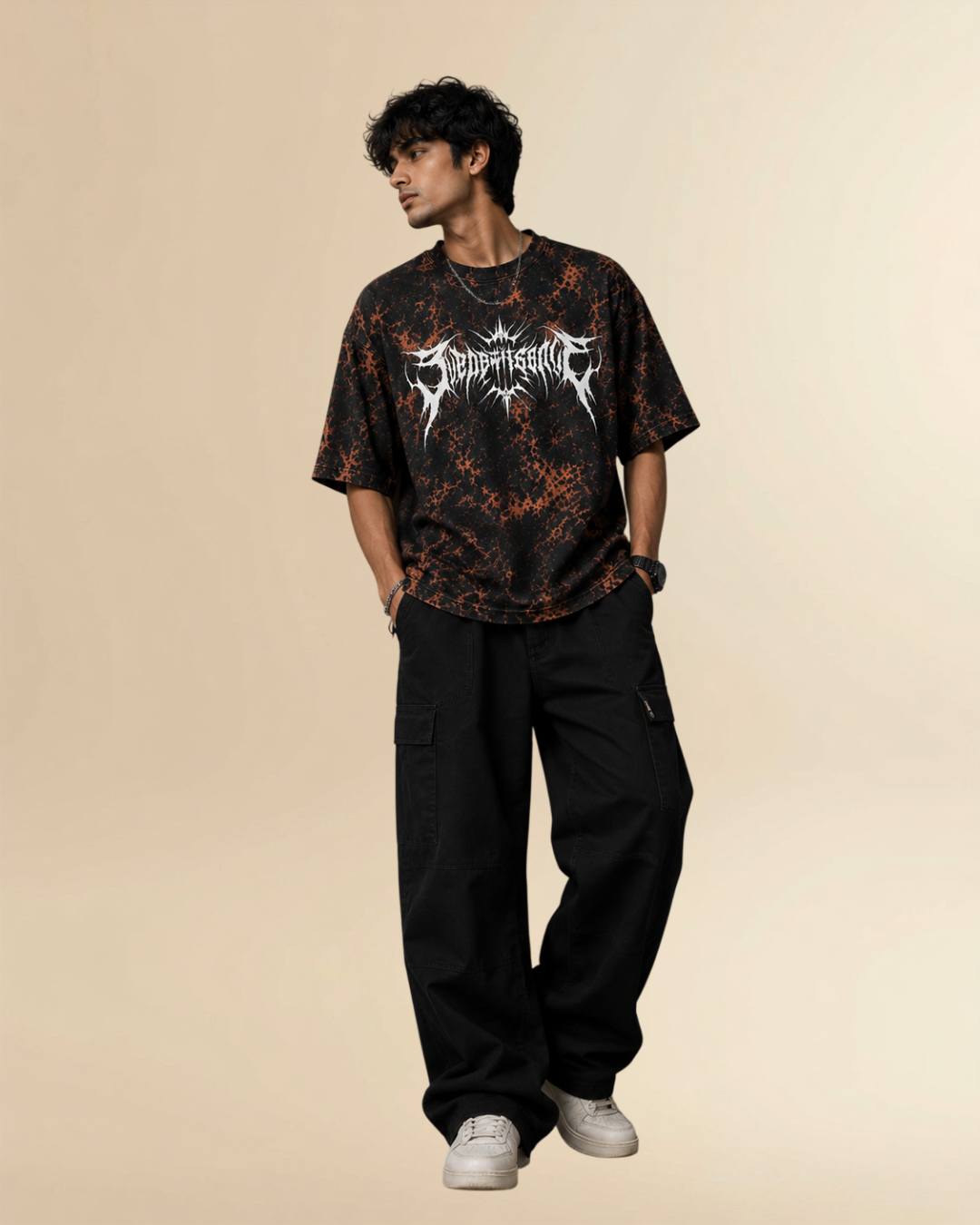 DEADTHOUGHT Oversized Acid Wash Graphic T-Shirt – Premium Streetwear Tee