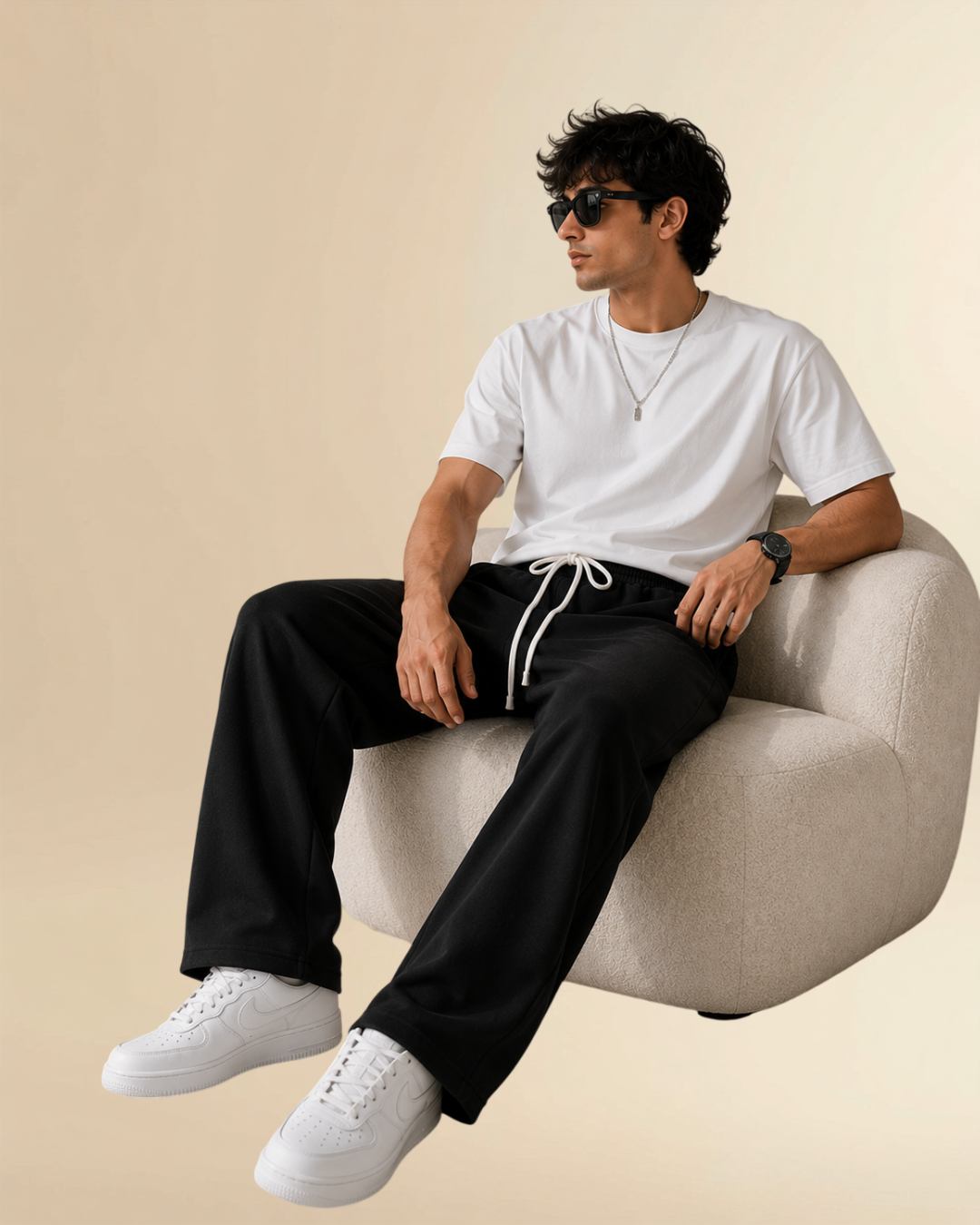 Essential Black Wide Leg Sweatpants | Premium Relaxed Fit Lounge Pants