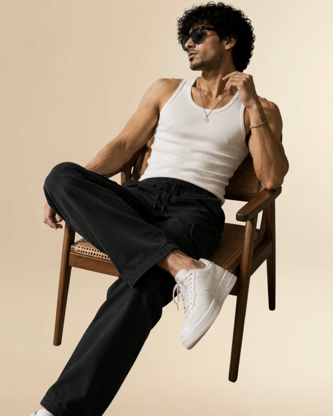 JVings Urban Elite Black Cargo Joggers