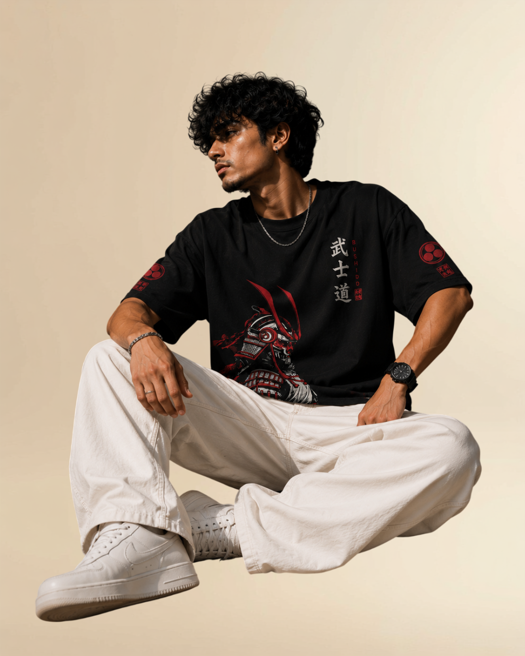 BUSHIDO Oversized Graphic T-Shirt – Premium Samurai Print Streetwear Tee