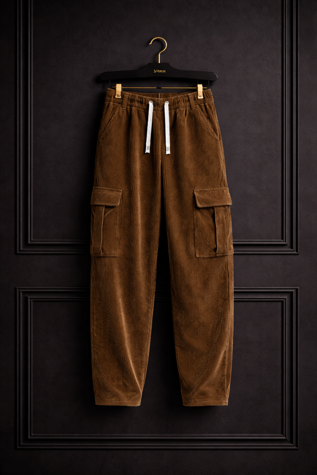 JVINGS Luxe Corduroy Cargo Pants – Premium Relaxed Fit Utility Trousers