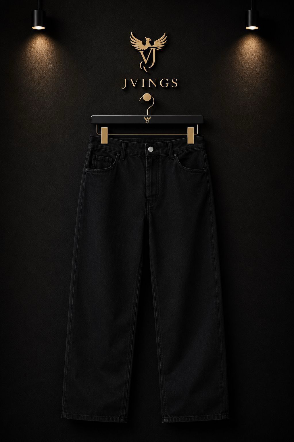 JVINGS Premium Black Denim Jeans