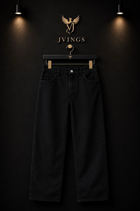 JVINGS Premium Black Denim Jeans