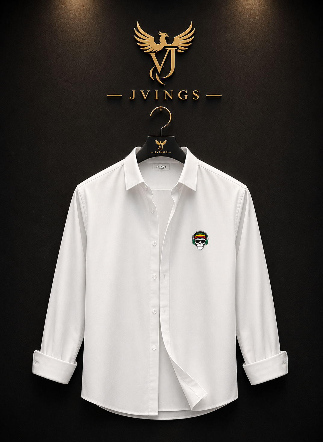 JVINGS Noir Luxe Signature Shirt – Midnight Black Edition