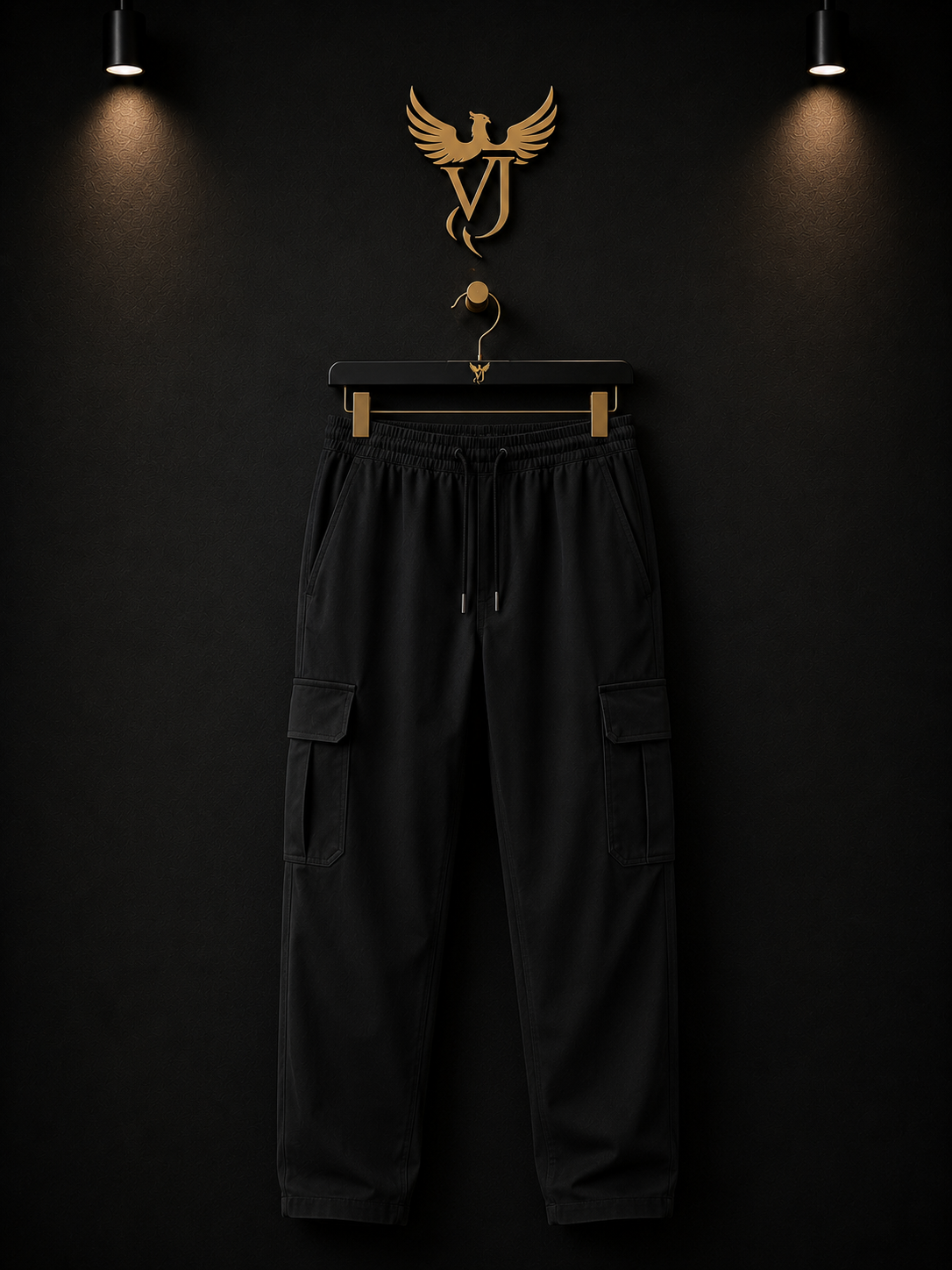 J Vings Urban Elite Black Cargo Joggers