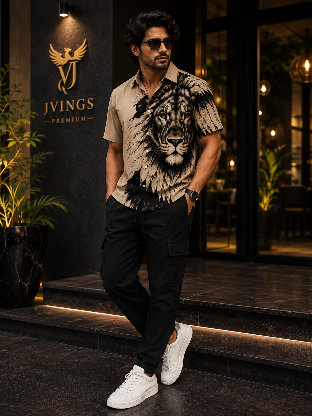 J Vings Urban Elite Black Cargo Joggers