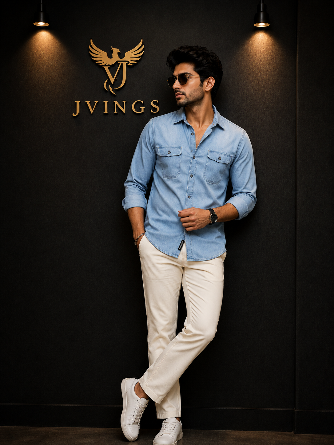 VINGS Signature Sky Blue Denim Shirt
